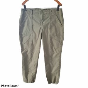 Old Navy Army Green Frayed Hem Chinos Size 14 High Waist